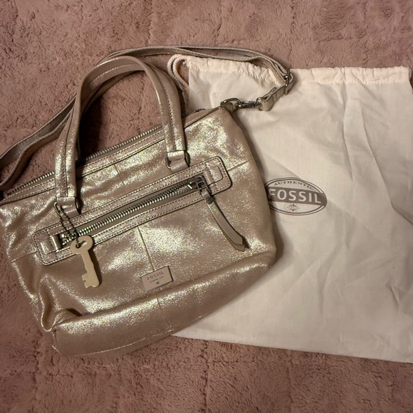 Fossil Dawson metallic satchel - Picture 1 of 5